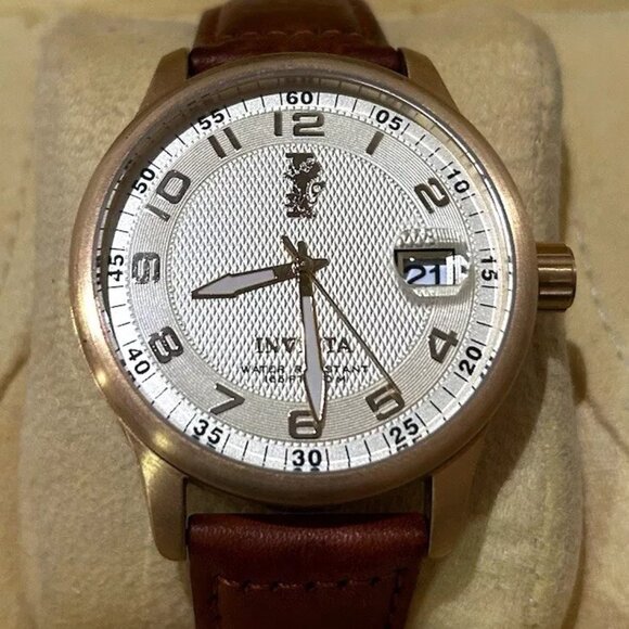 INVICTA I FORCE QUARTZ LEATHER STRAP WATCH 14789 LIGHT BROWN DETAILS 50M - Picture 1 of 5